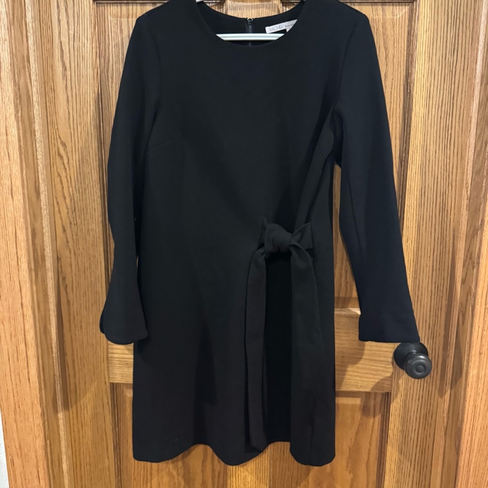 RACHEL Rachel Roy Black Tie-Waist Long Sleeve Dress Size 6